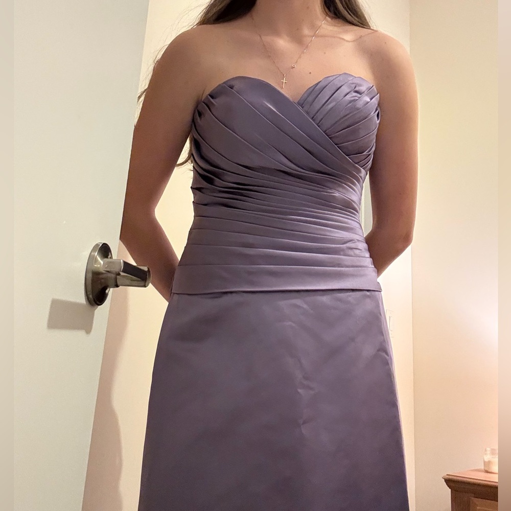Bill Levkoff Strapless Purple Dress